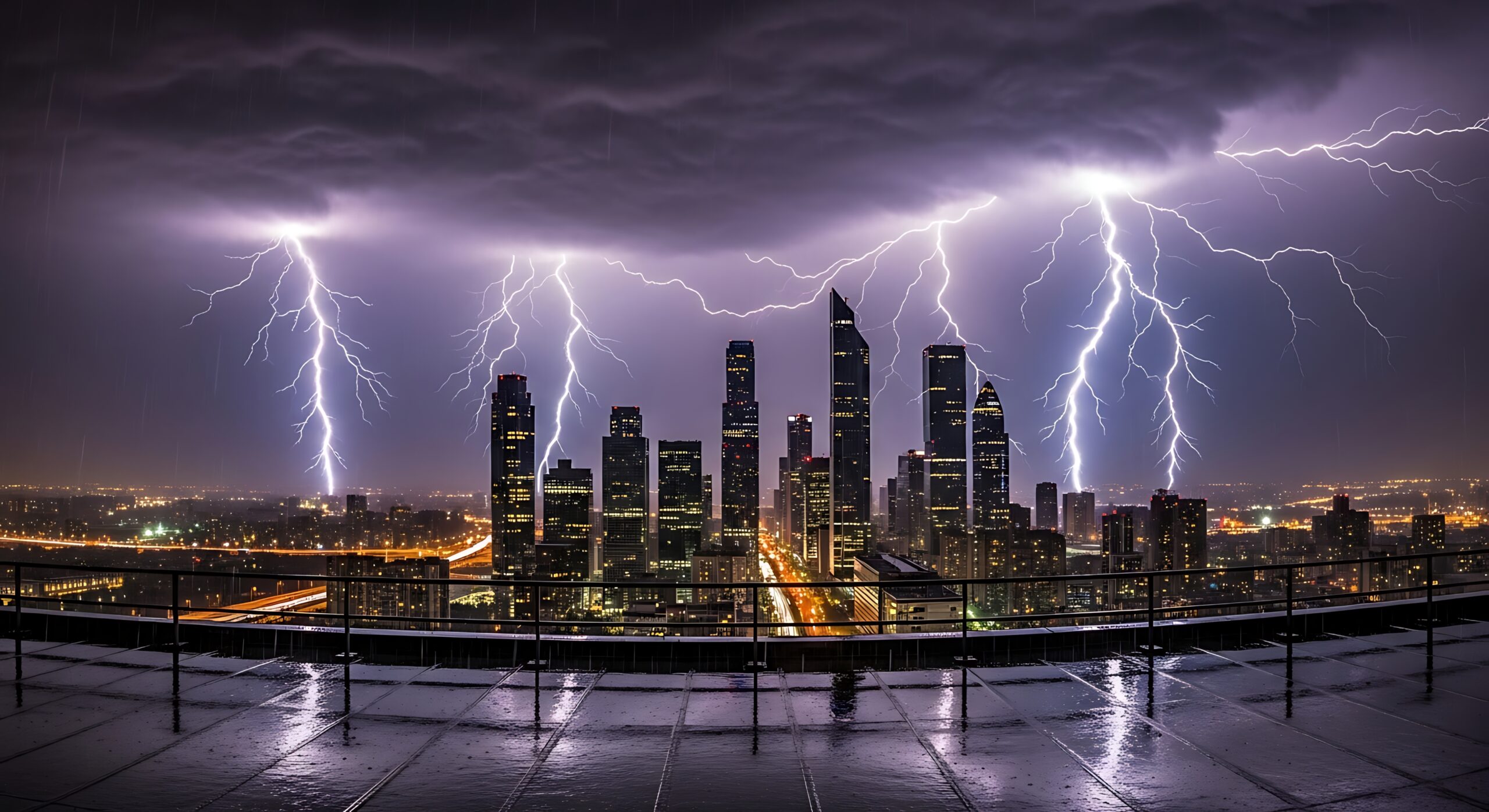 vecteezy lightning storm over city skyline dramatic weather photography 71458608
